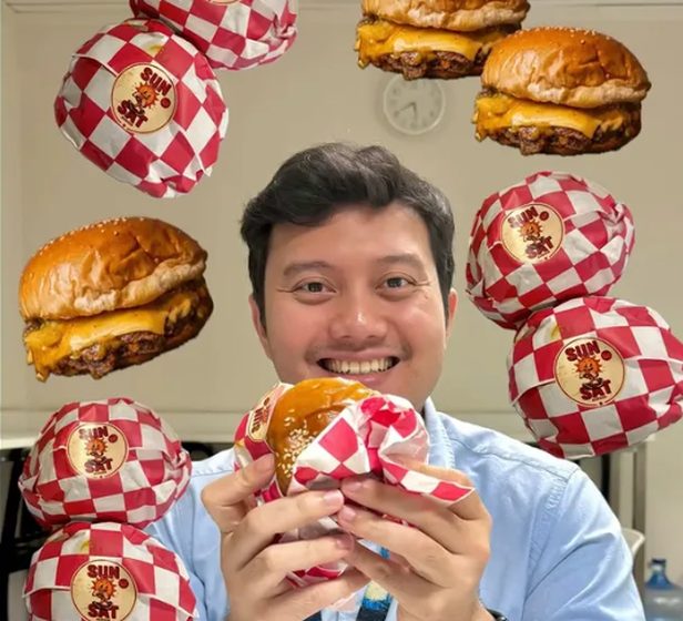 Office burger break