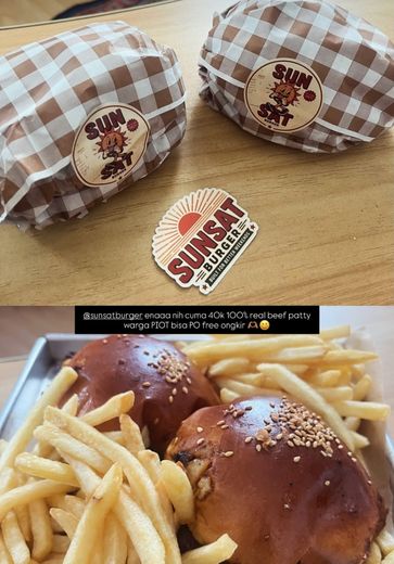 Sun•Sat Burgers with fries